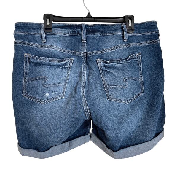 Silver Jeans Co. Denim Boyfriend Shorts - Size 14 - Picture 4 of 13